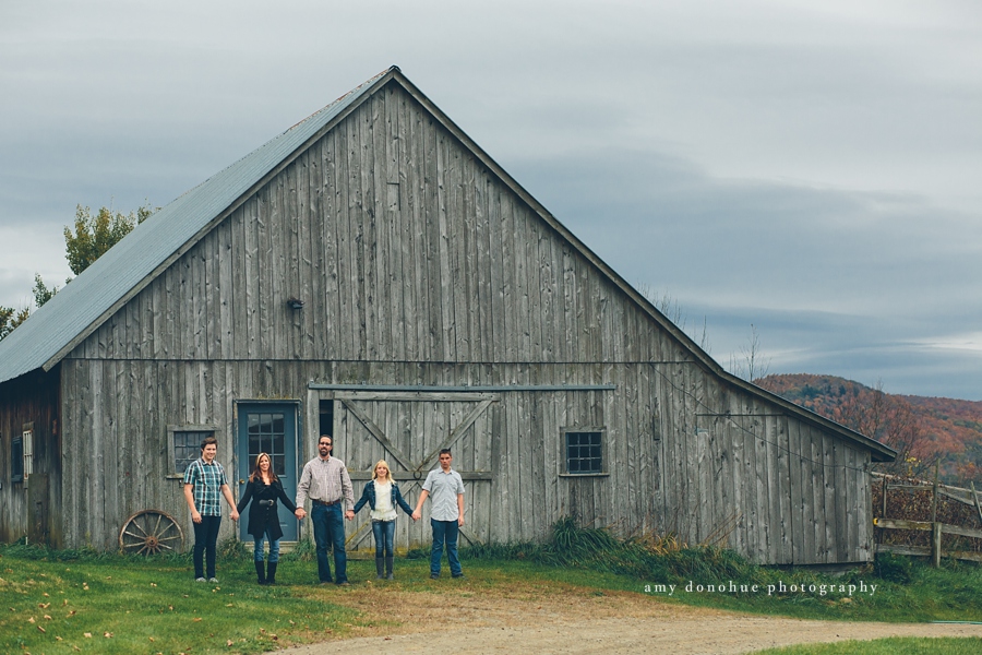 Fun Family Portraits in the Foliage of Vermont Vermont Photographer Amy Donohue Photography