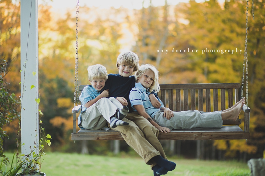 Three boys captured on the front porch Amy Donohue Photography-