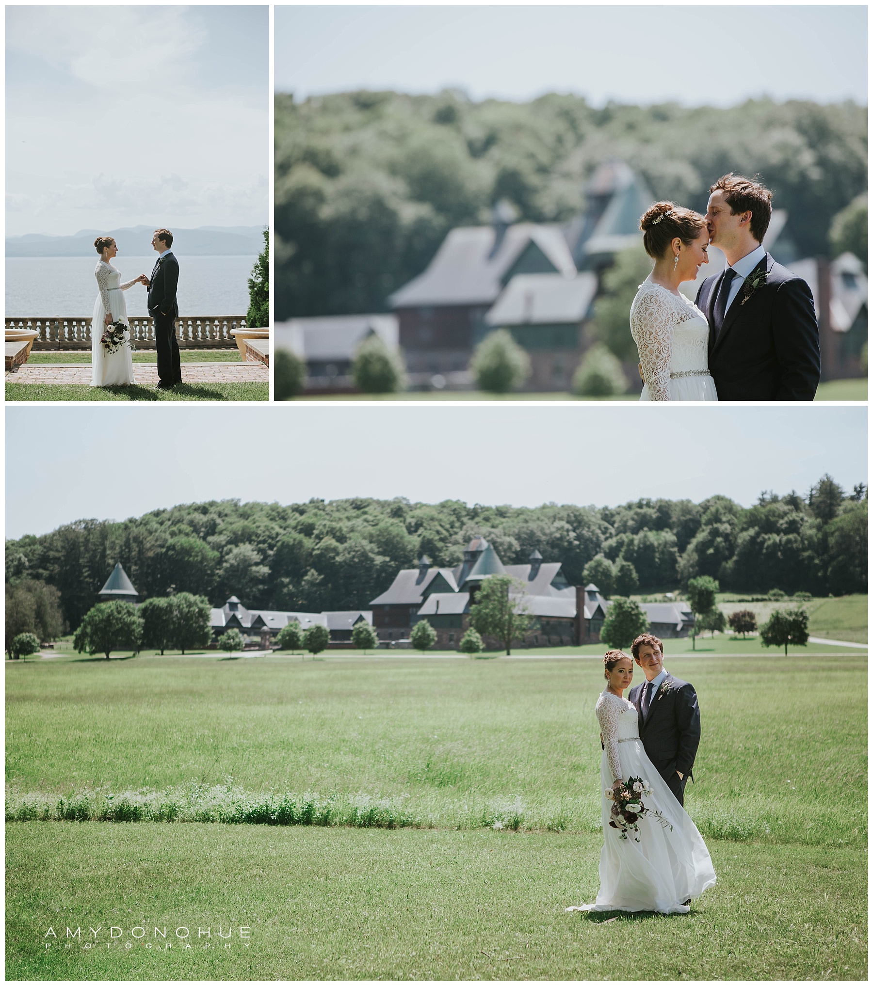 Bride and Groom formal portraits at Shelburne Farms | Photography by Amy Donohue Photography