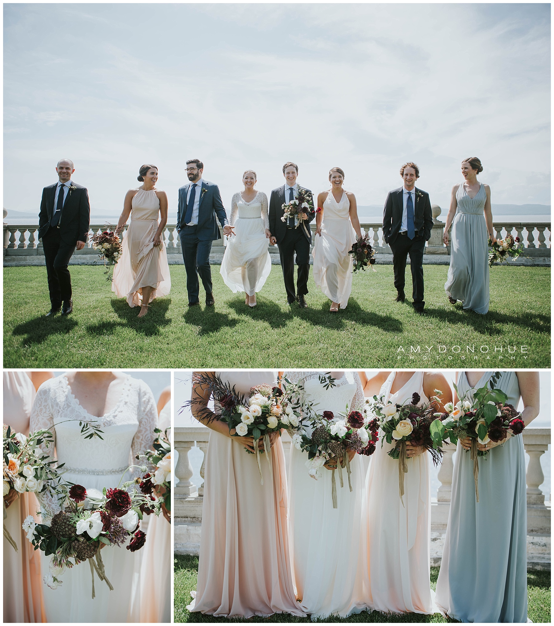 Bridal party portraits at Shelburne Farms | Photography by Amy Donohue Photography
