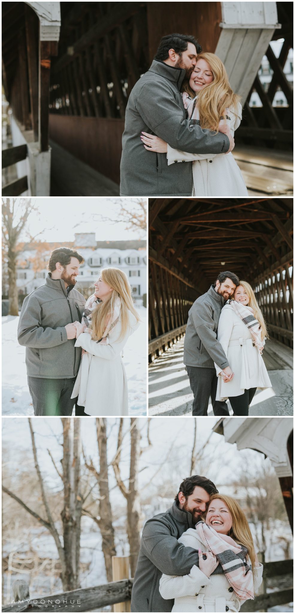 Winter Engagement Photos | Woodstock Inn & Resort | Vermont Wedding Photographer | © Amy Donohue Photography