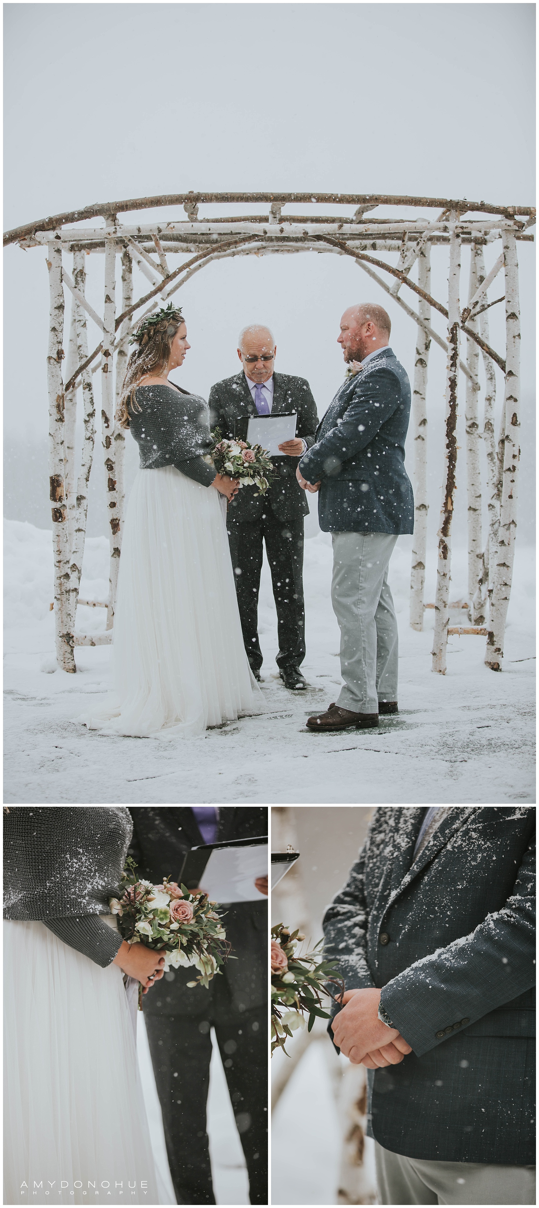 Intimate Winter Elopement | Vermont Wedding Photographer | © Amy Donohue Photography