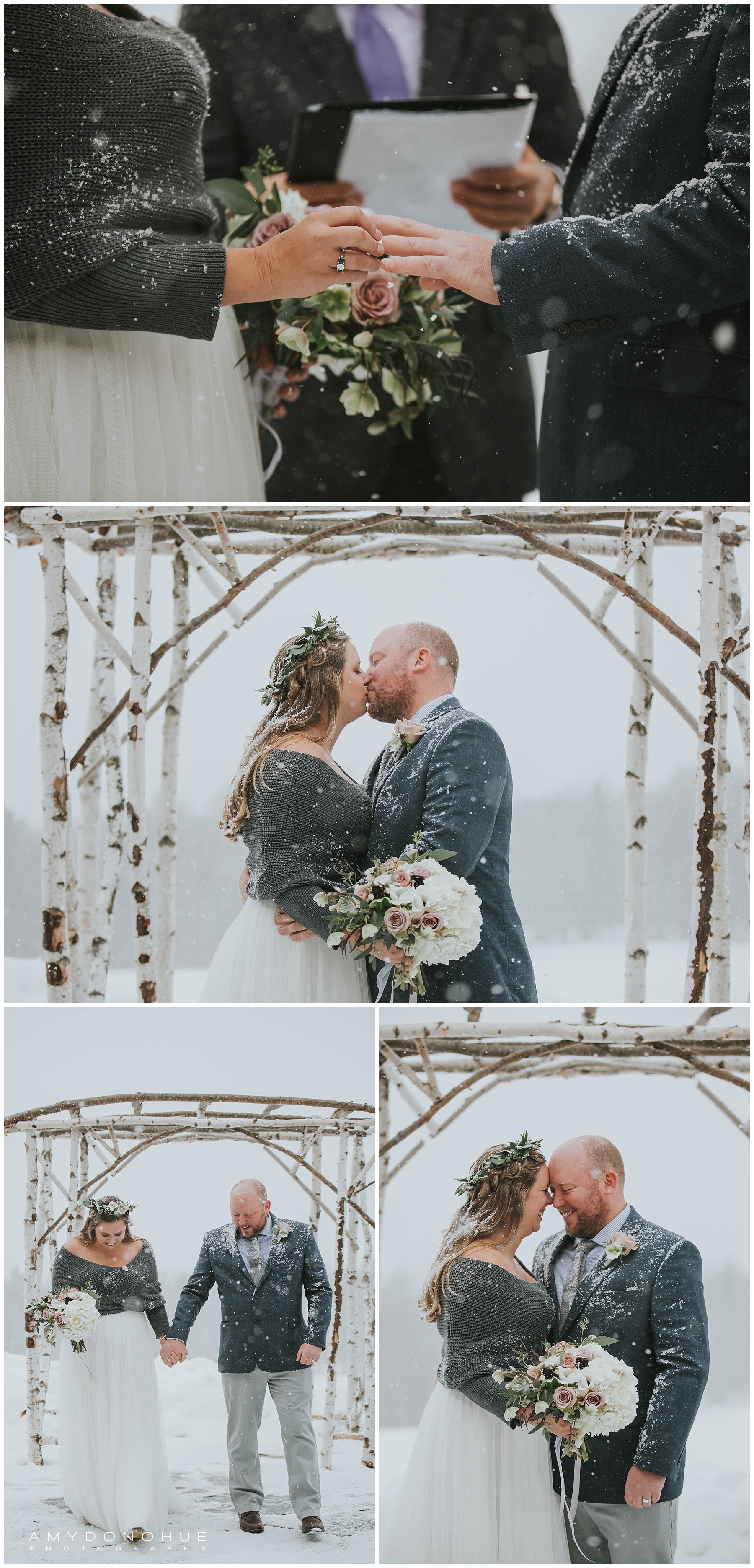Magical Winter Elopement | Vermont Wedding Photographer | © Amy Donohue Photography