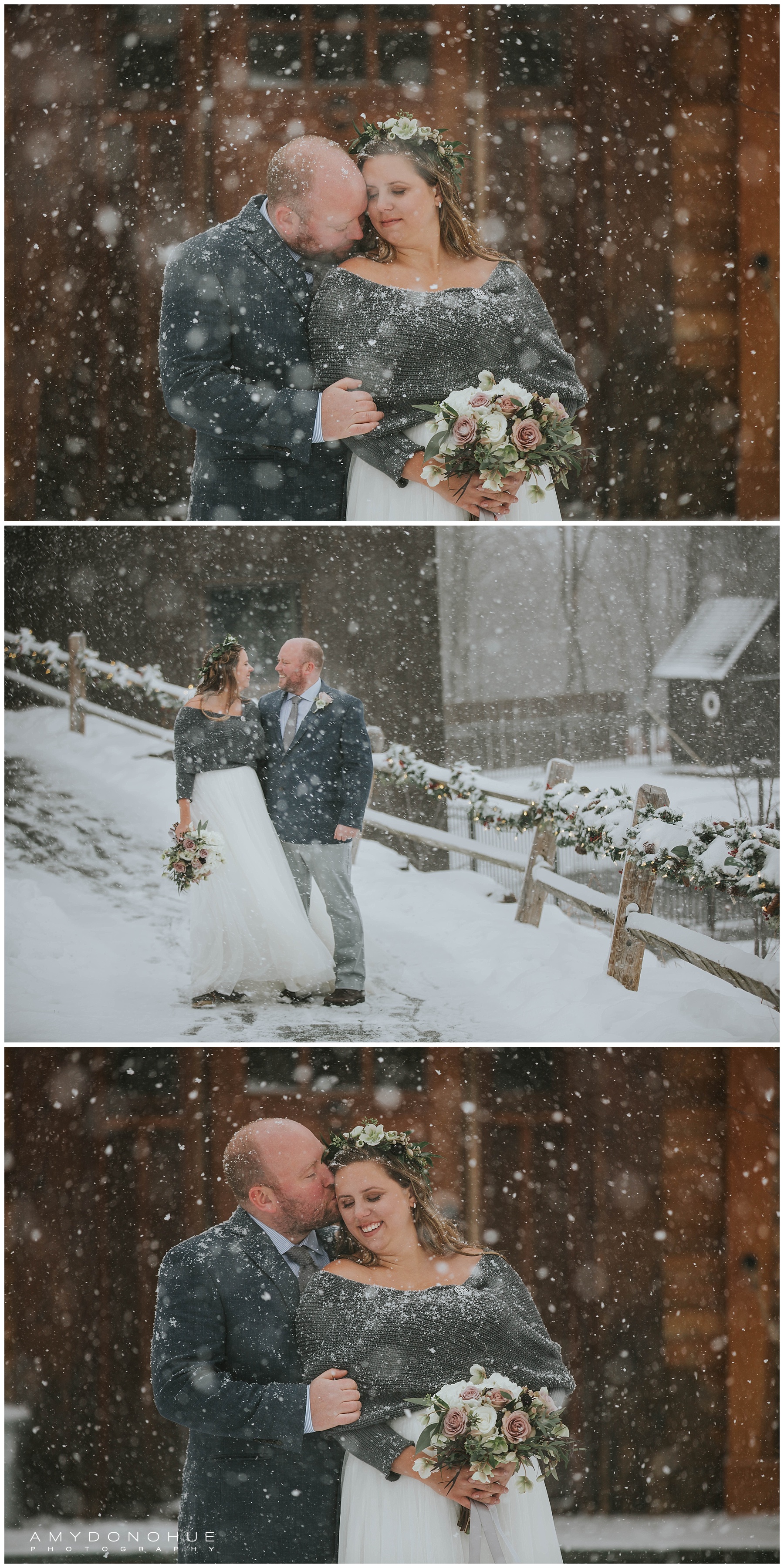 Magical Winter Elopement | Vermont Wedding Photographer | © Amy Donohue Photography