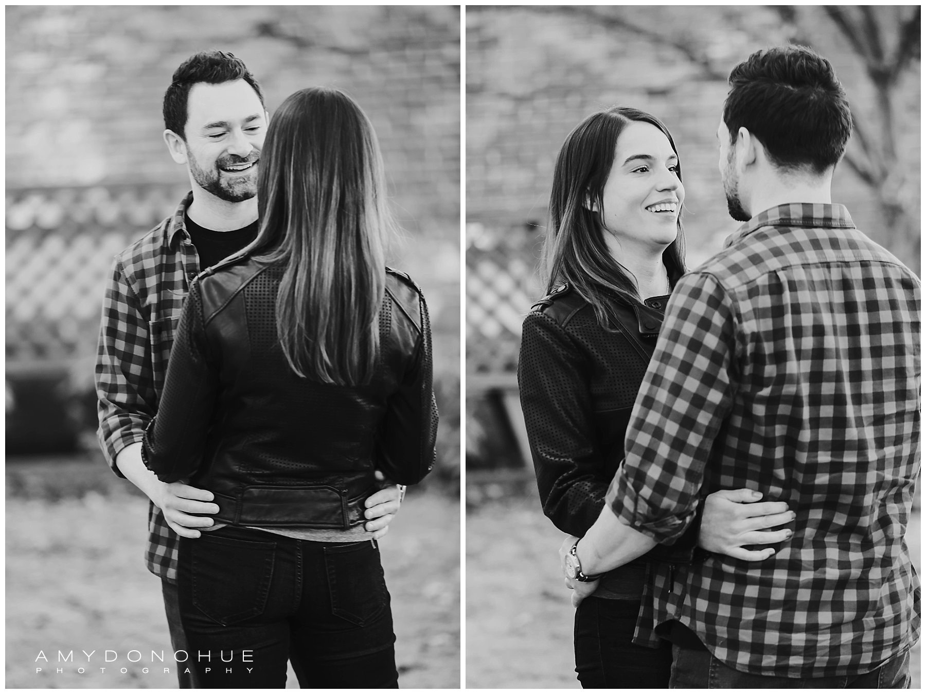 Genuine Engagement Photos Black and White Woodstock, Vermont | © Amy Donohue Photography