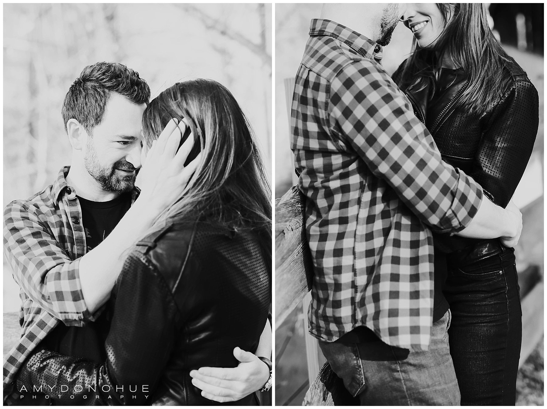 Intimate Engagement Photos Black and White Woodstock, Vermont | © Amy Donohue Photography