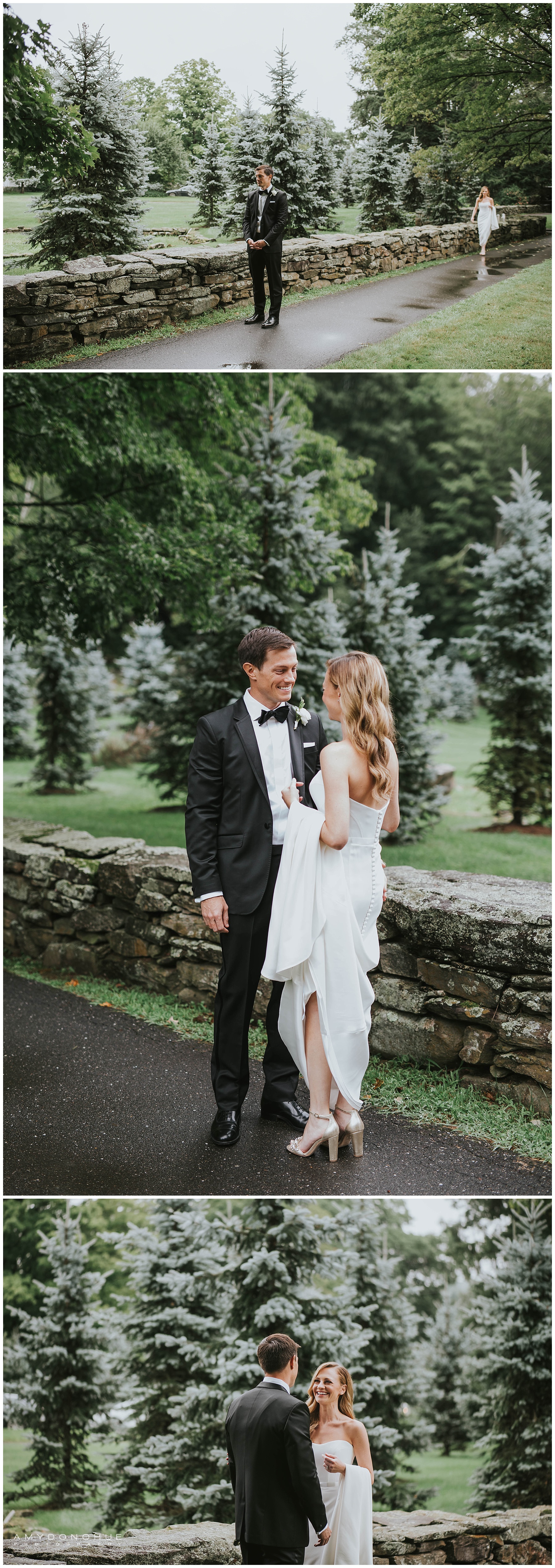 Bride and Groom First Look | © Amy Donohue Photography | Woodstock, Vermont Wedding Photographer