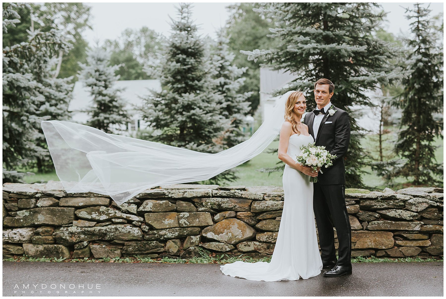 Bride and Groom Veil Shot | © Amy Donohue Photography | Woodstock, Vermont Wedding Photographer