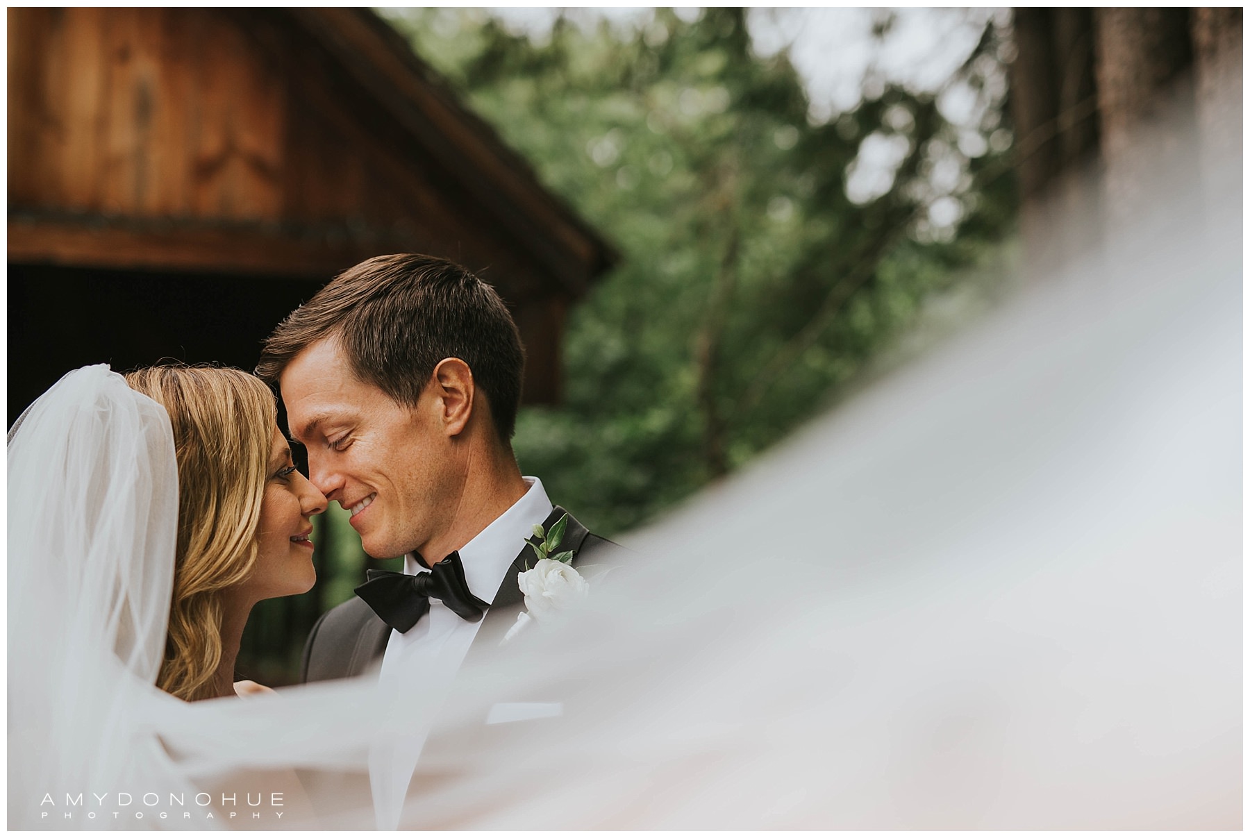 Bride and Groom veil shot | © Amy Donohue Photography | Woodstock, Vermont Wedding Photographer