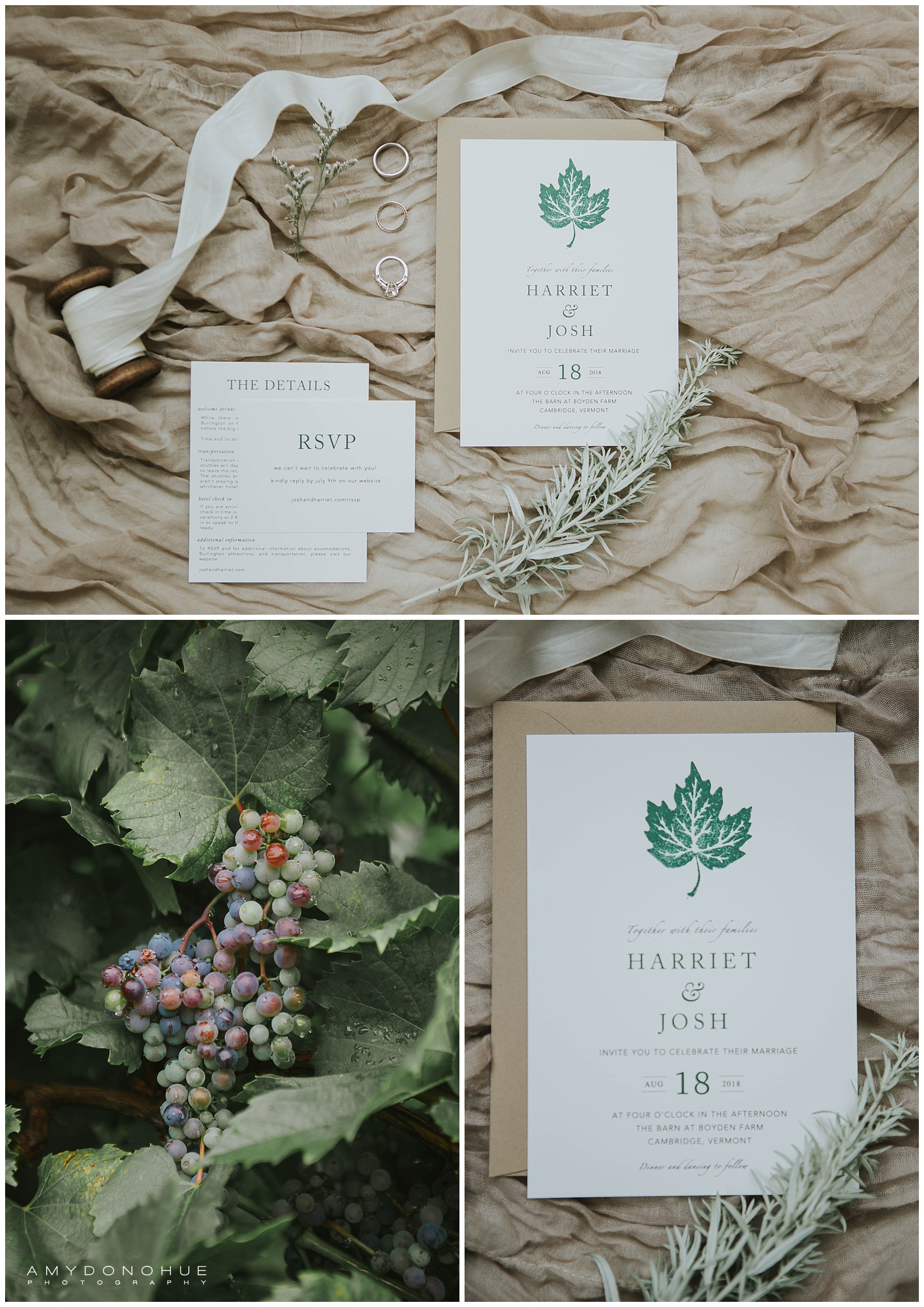 Wedding Stationery | The Barn at Boyden Farms | Vermont Wedding Photographer | © Amy Donohue Photography