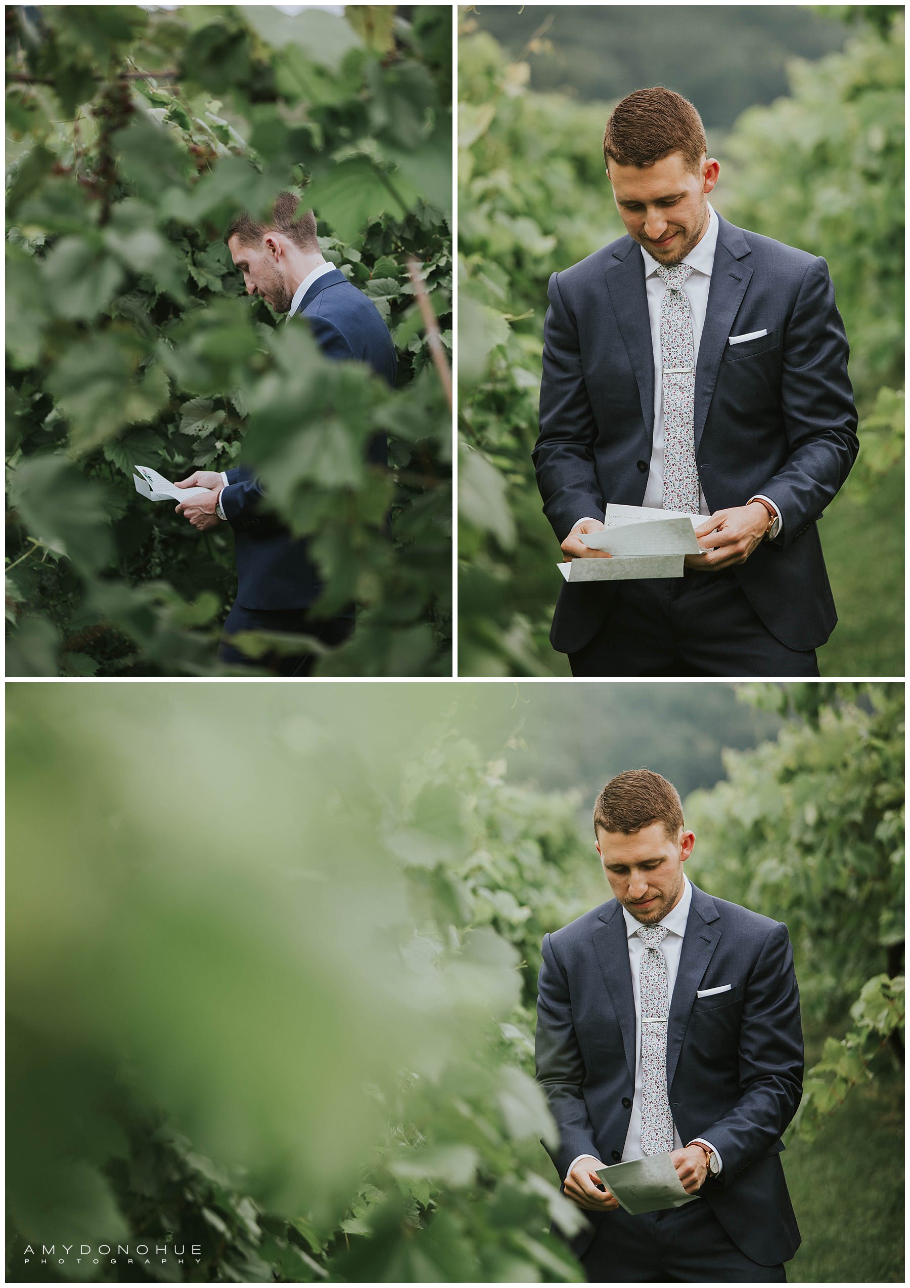 Wedding Day Love Note Exchange | The Barn at Boyden Farms | Vermont Wedding Photographer | © Amy Donohue Photography