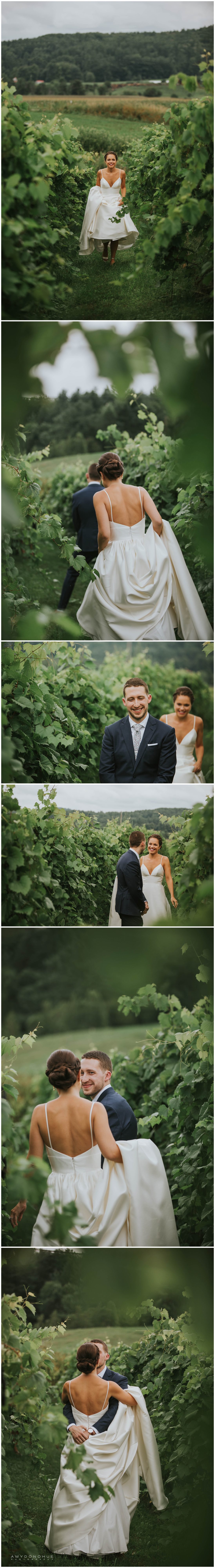 Bride and Groom First Look | The Barn at Boyden Farms | Vermont Wedding Photographer | © Amy Donohue Photography