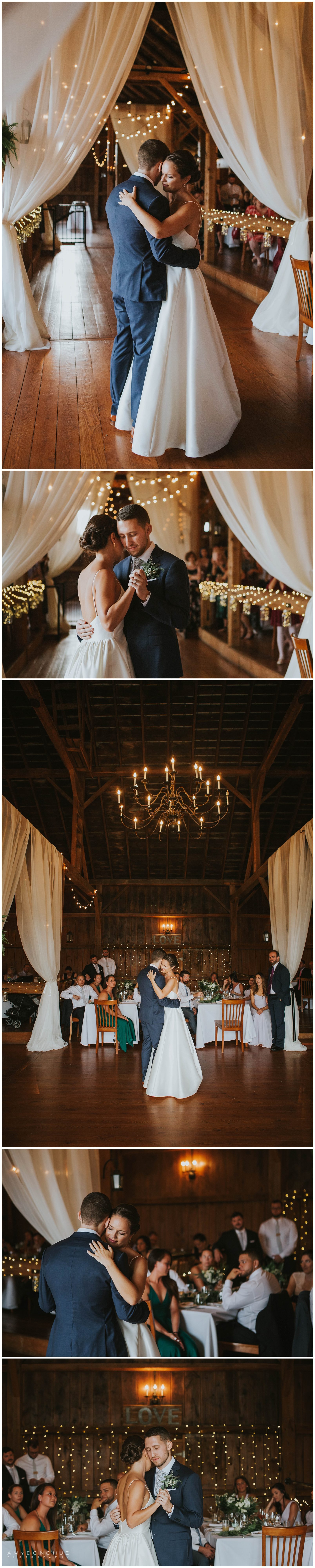 Bride and Groom First Dance | The Barn at Boyden Farms | Vermont Wedding Photographer | © Amy Donohue Photography
