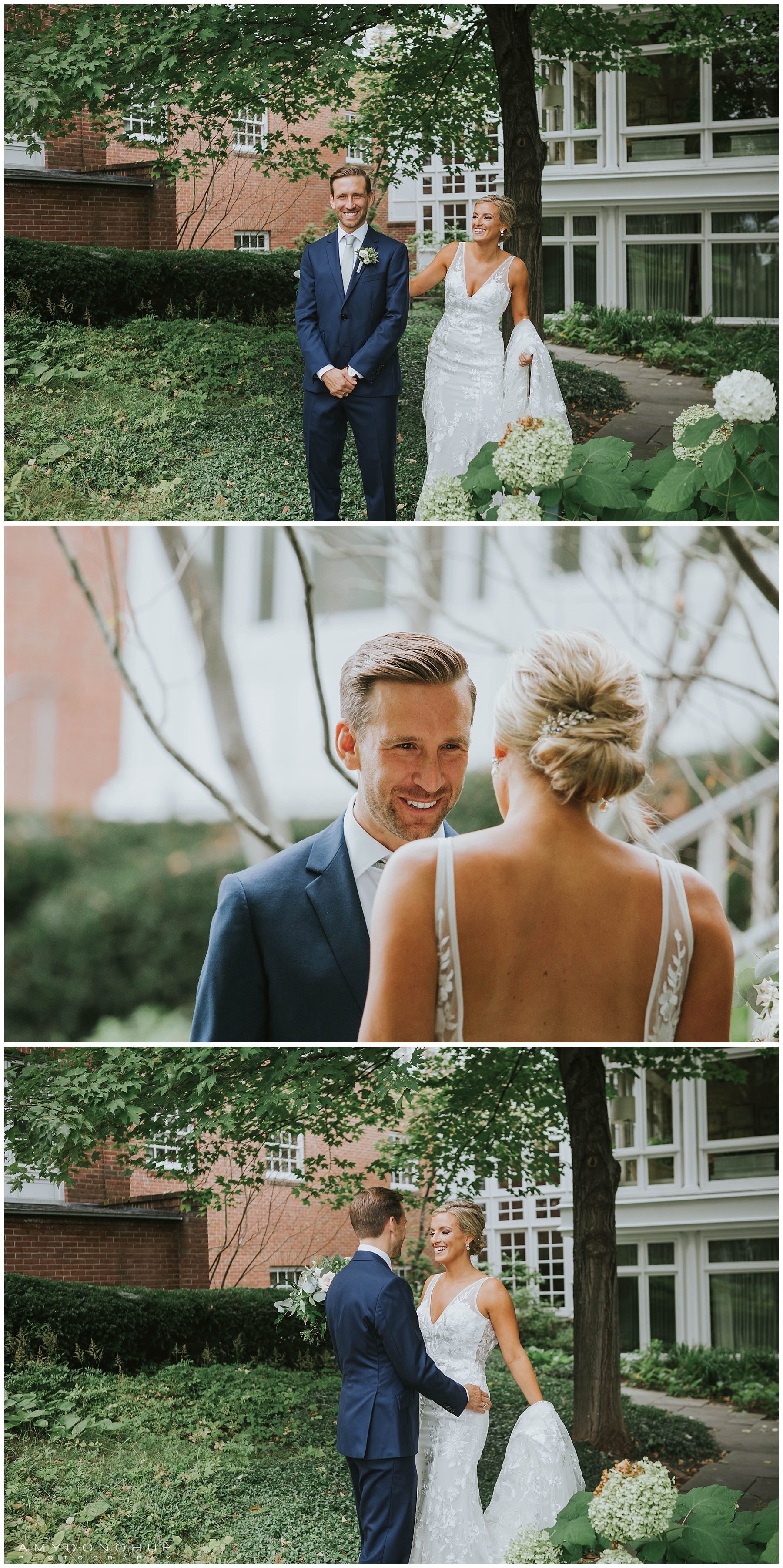 First Look | Woodstock, Vermont Wedding Photographer | © Amy Donohue Photography