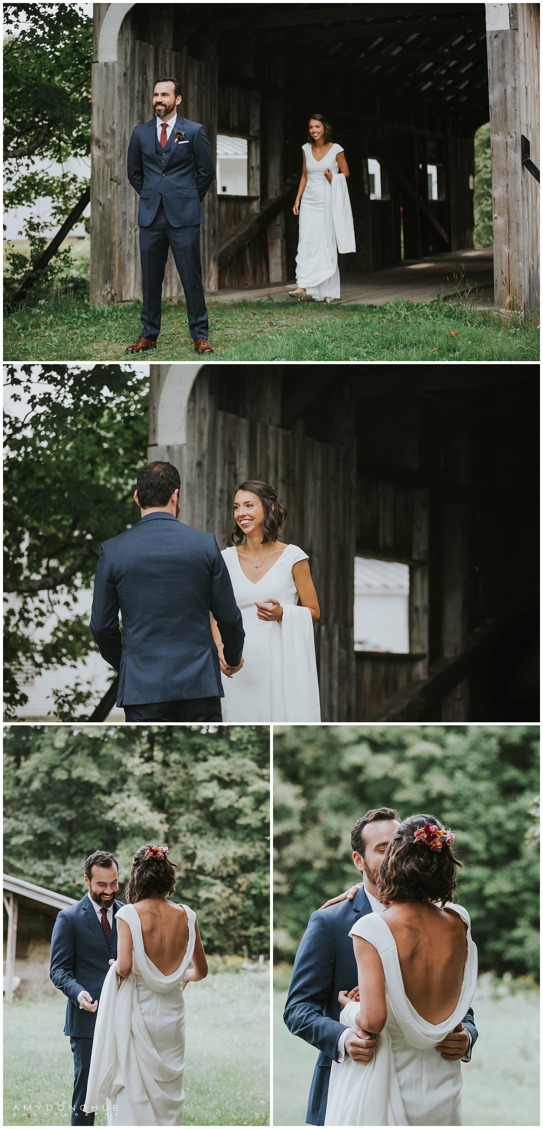 First Look| Grafton, Vermont Wedding Photographer | © Amy Donohue Photography