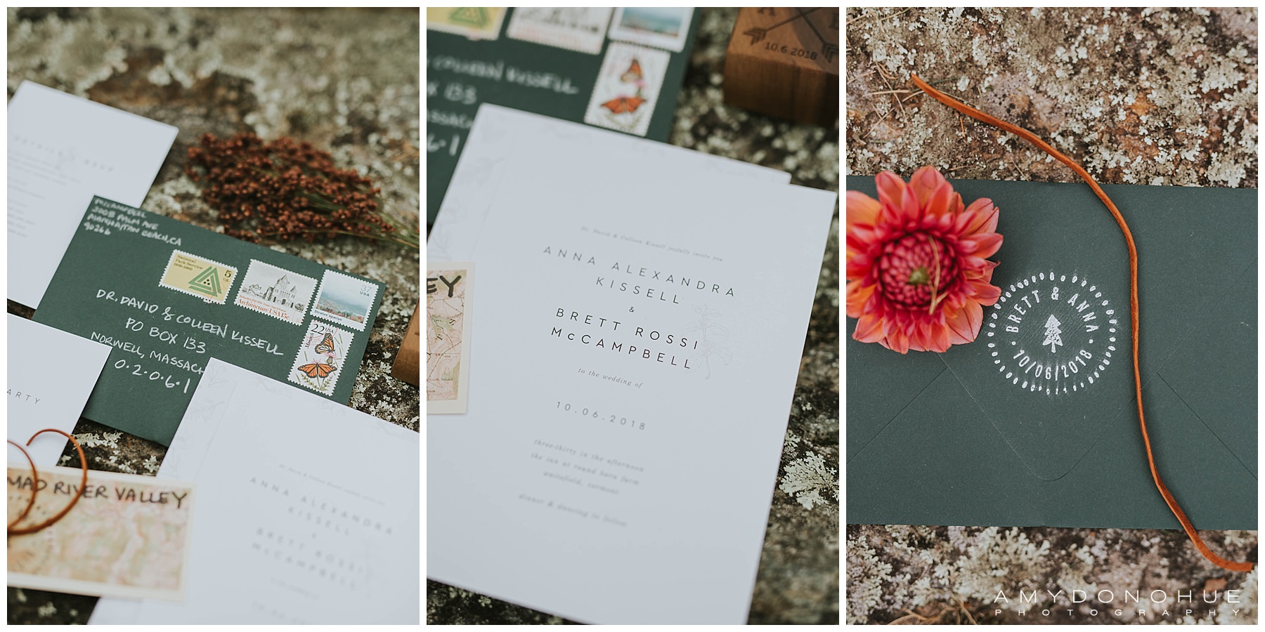 Wedding Stationery by Paper Culture | The Inn at Round Barn Farm | © Amy Donohue Photography