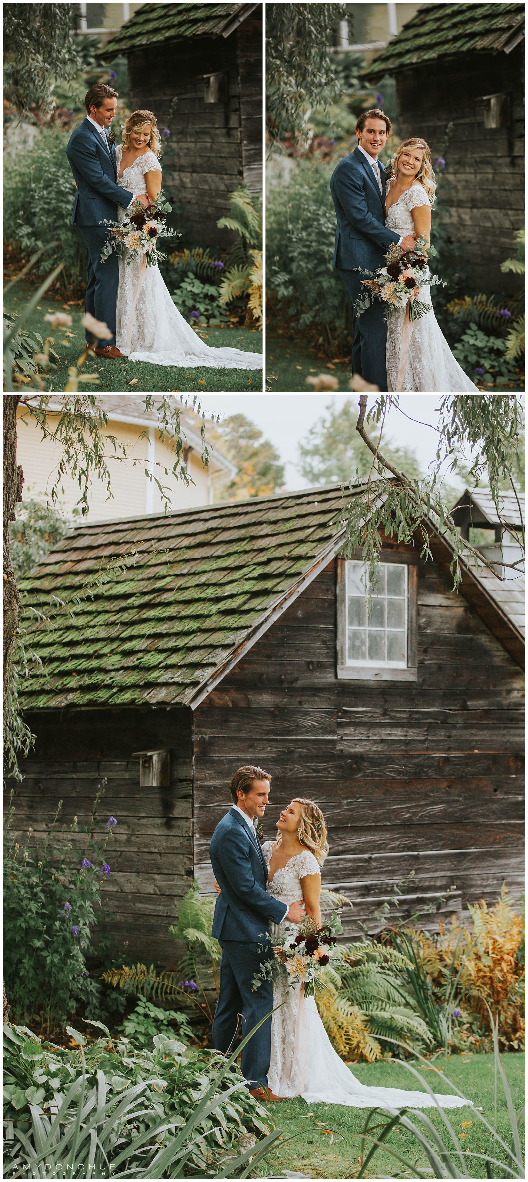 Bride and Groom Portraits | The Inn at Round Barn Farm | © Amy Donohue Photography