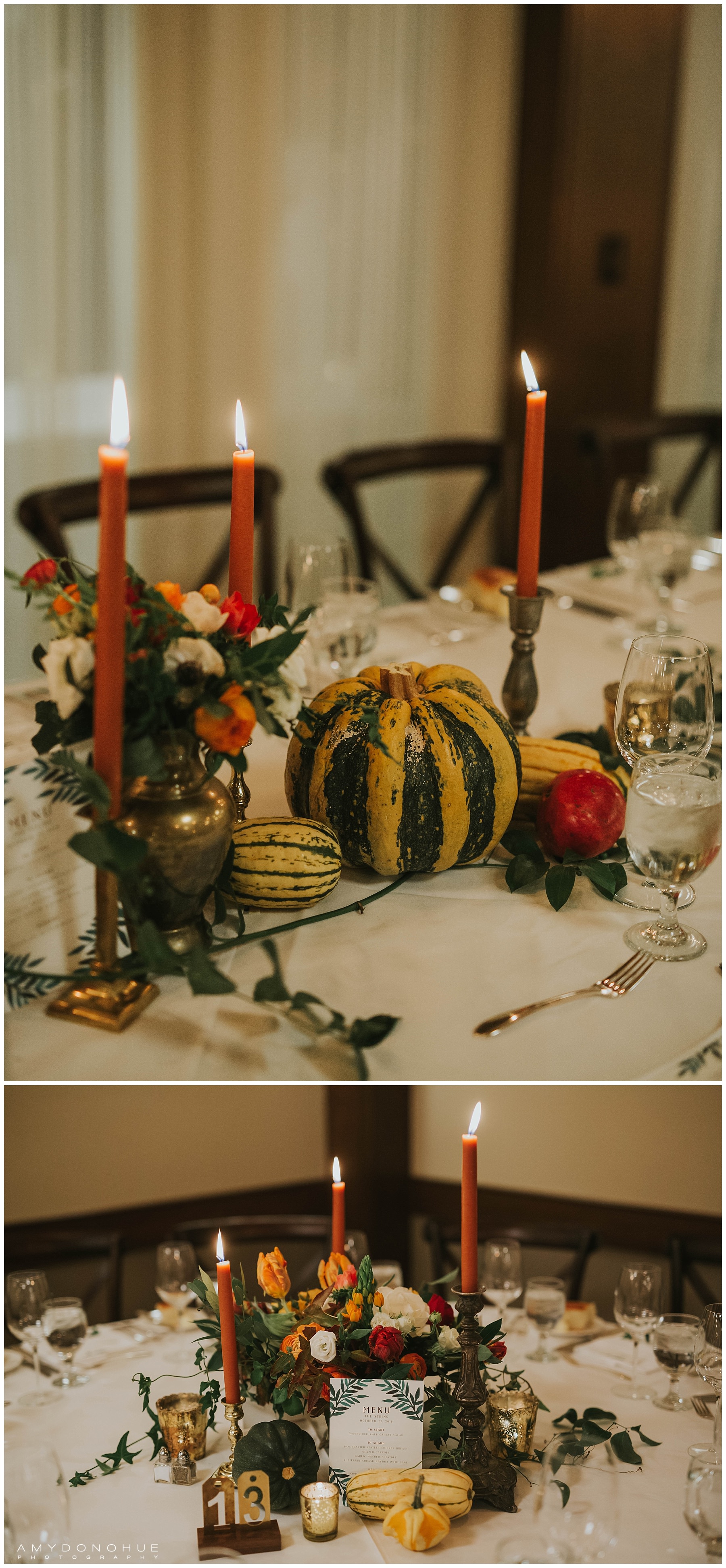 Fall Wedding Reception Inspiration | Woodstock, Vermont Wedding Photographer | © Amy Donohue Photography