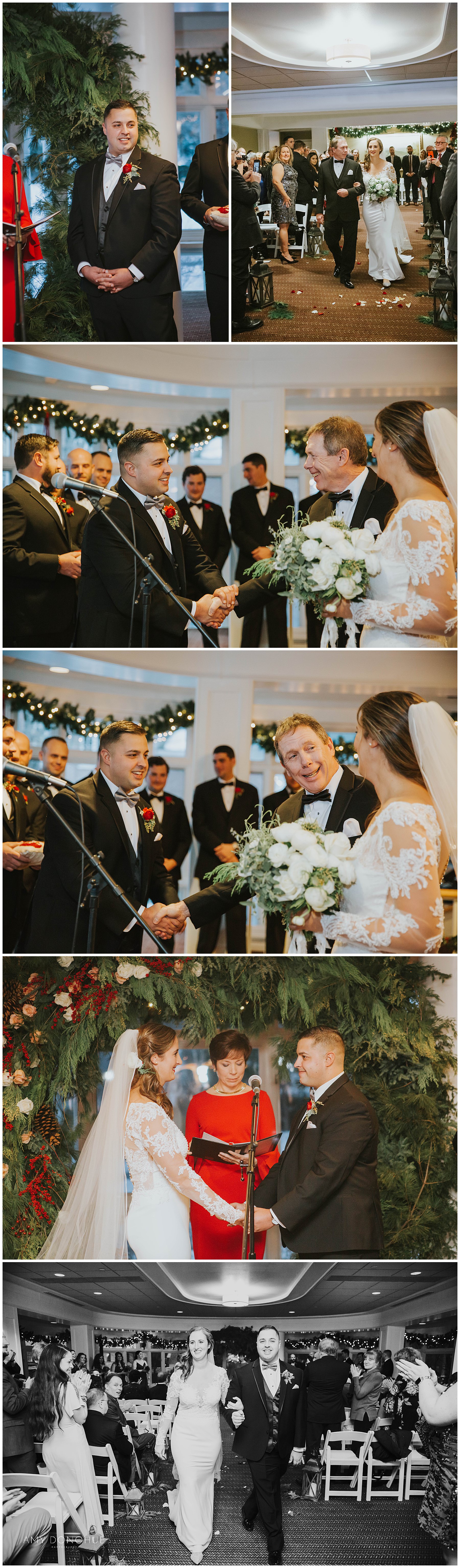 Wedding Ceremony in the Rockefeller Room | Woodstock Inn & Resort | VT Wedding Photographer | © Amy Donohue Photography