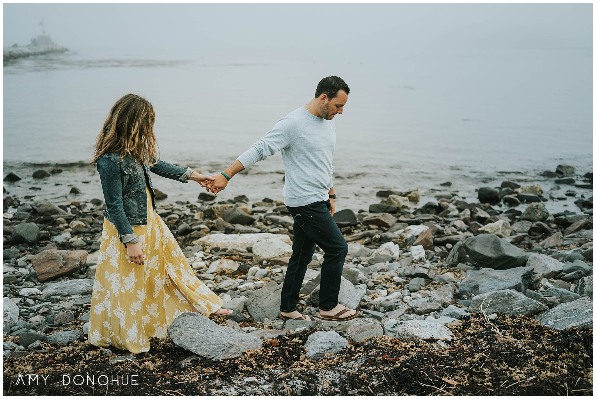 Engagement session on the coast of New Hampshire.