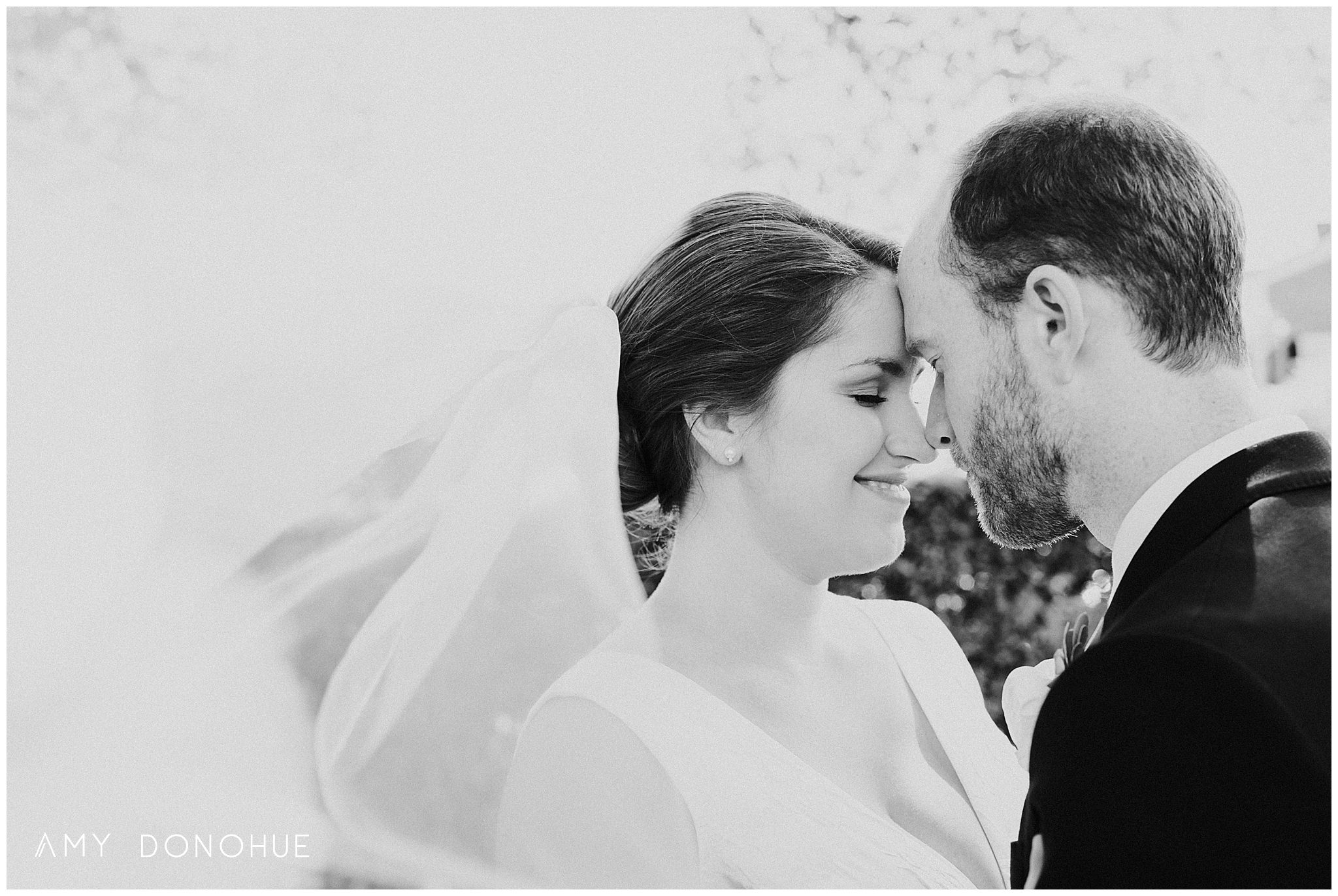 Black and White image of the bride and groom