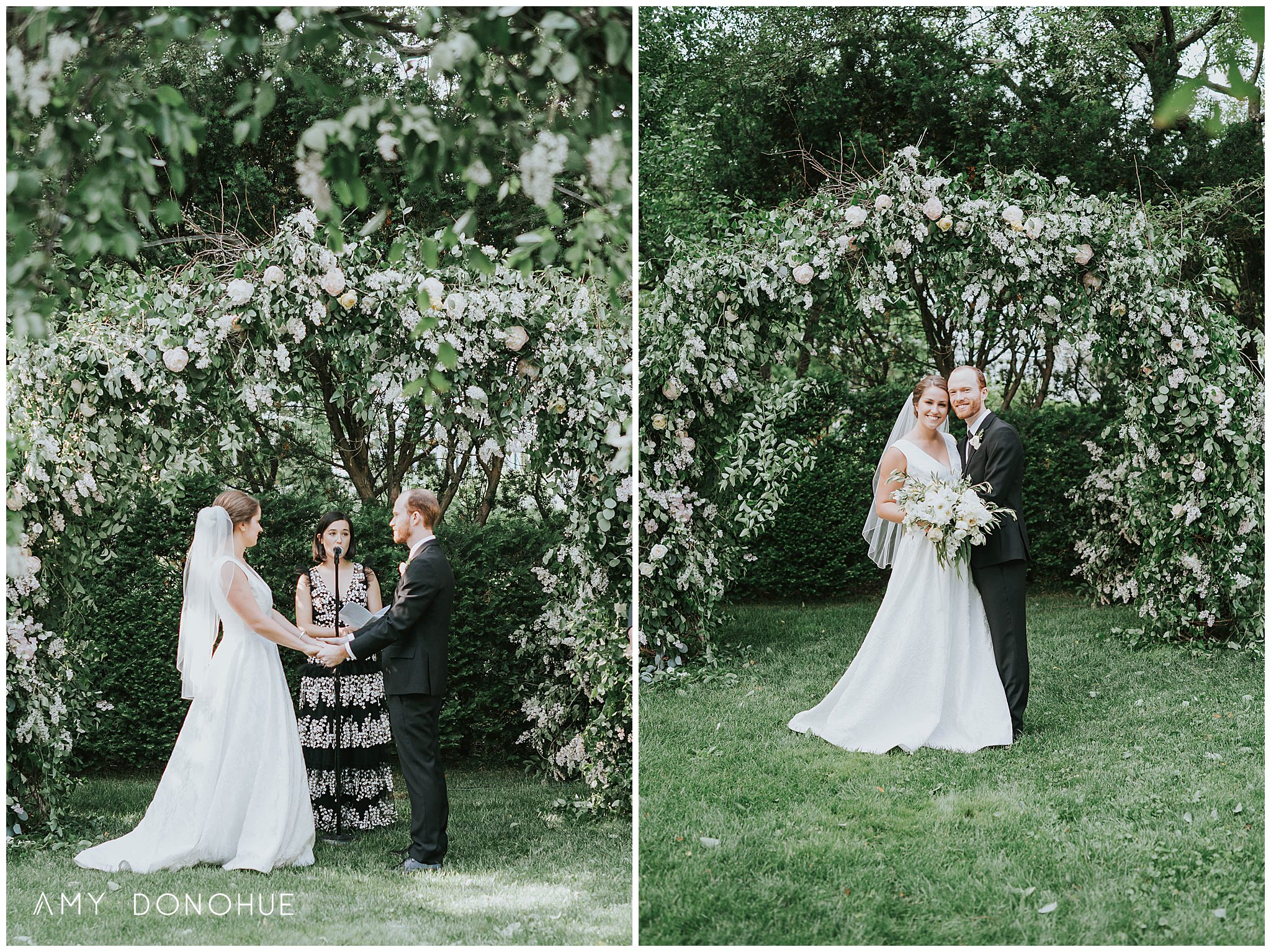 Floral wedding arch by Birds of a Flower at The Woodstock Inn & Resort