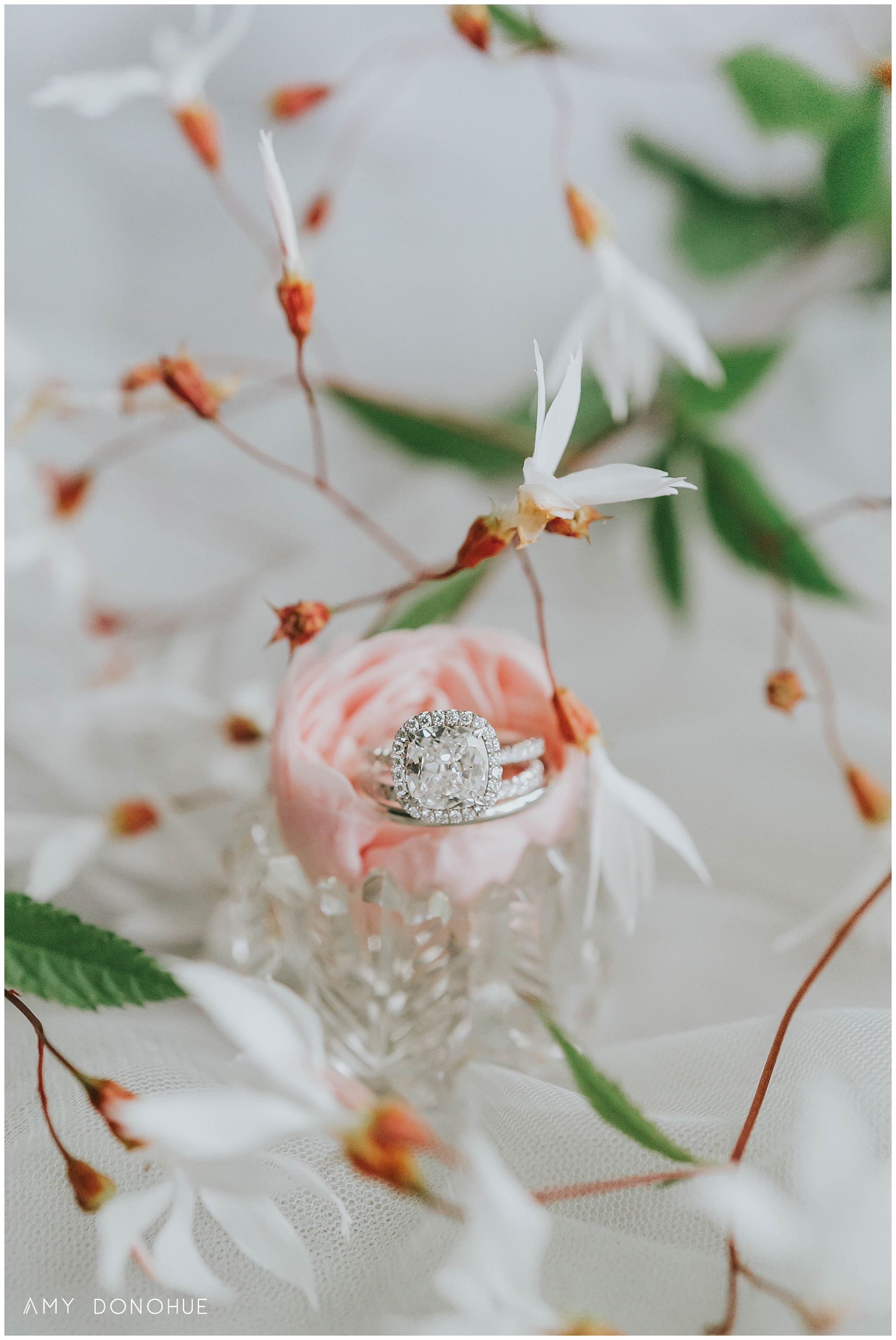 Wedding Ring in Simon Pearce Glassware | Woodstock Wedding Photographer | © Amy Donohue Photography