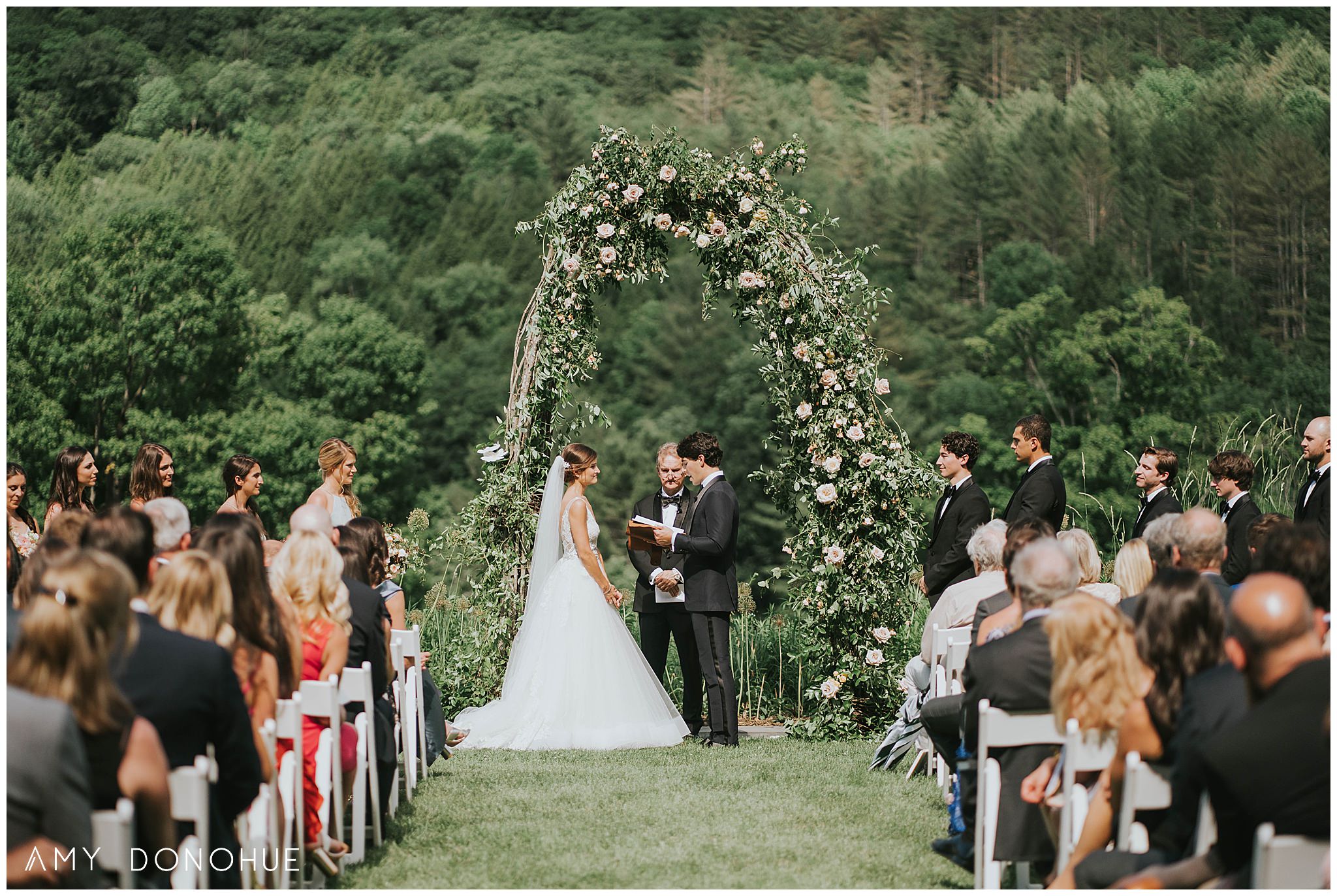 Kelly Way Garden Ceremony | Woodstock Vermont Wedding Photographer | © Amy Donohue Photography
