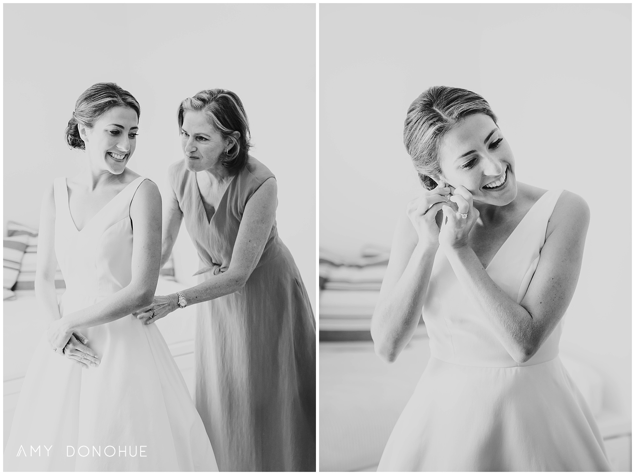 Black and White Getting Ready Photos | Vermont Wedding Photographer | Hill Farm Inn Manchester, Vermont | © Amy Donohue Photography