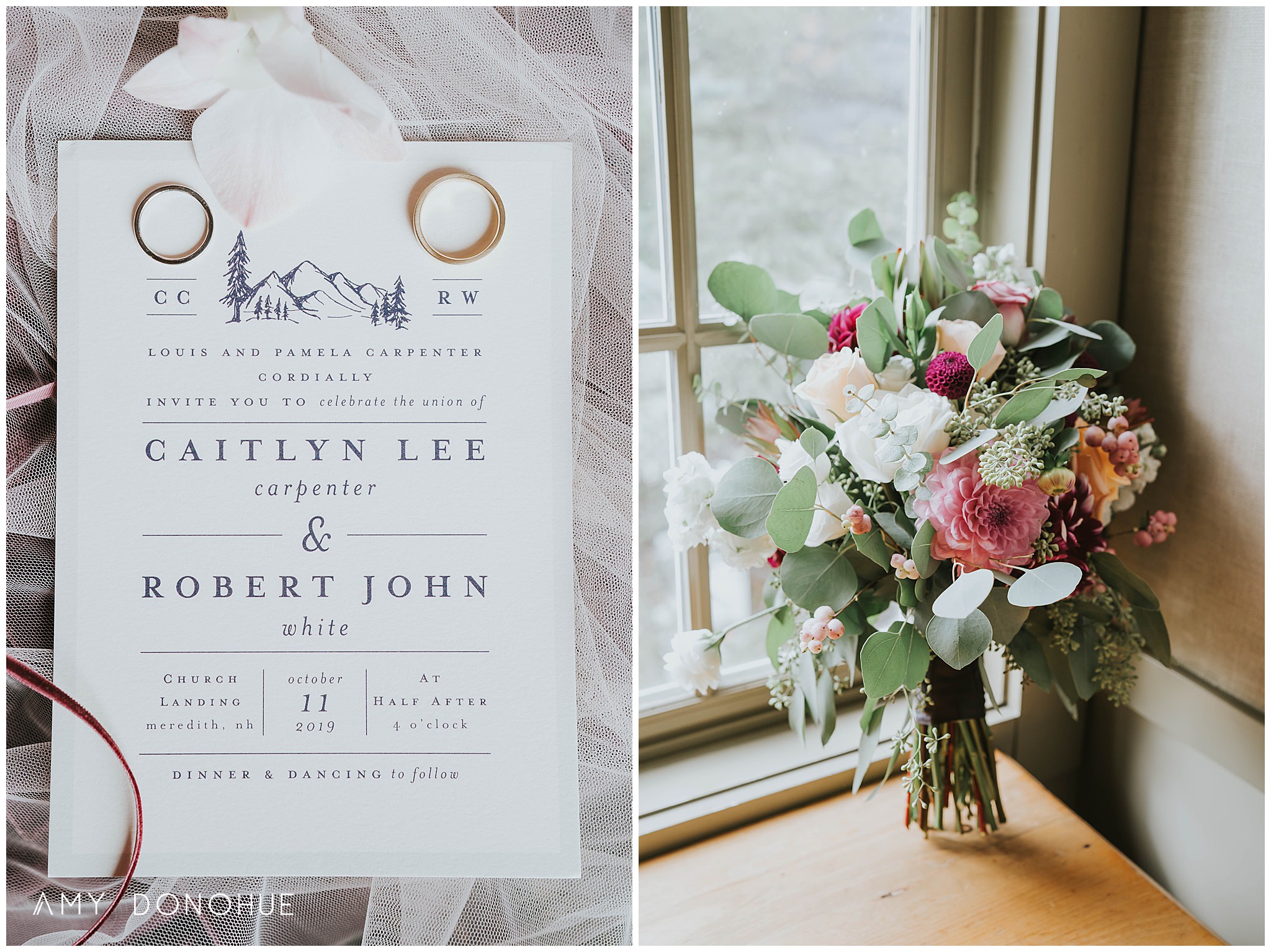 Minted Wedding Stationery | New Hampshire Wedding Photographer | Church Landing at Mill Falls, New Hampshire | © Amy Donohue Photography