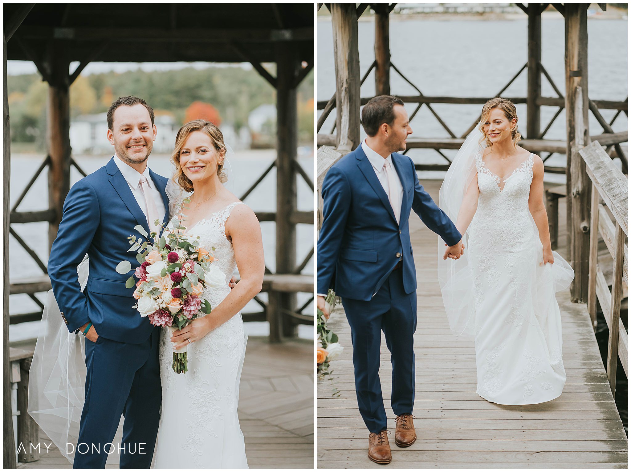 Bride and Groom Portraits New Hampshire Wedding Photographer | Church Landing at Mill Falls, New Hampshire | © Amy Donohue Photography