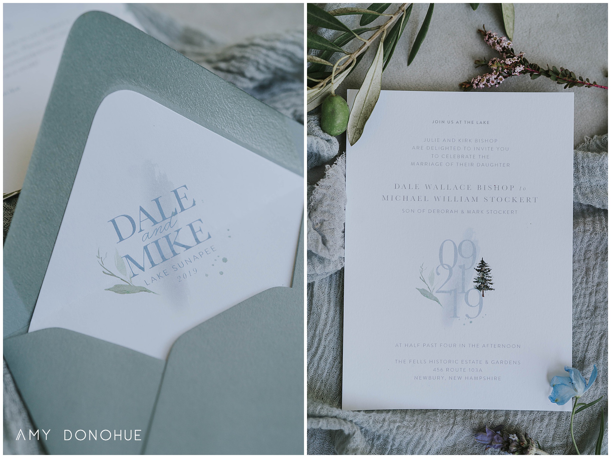 Lulu & Roo Design Studio | New Hampshire Wedding Invitations | © Amy Donohue Photography