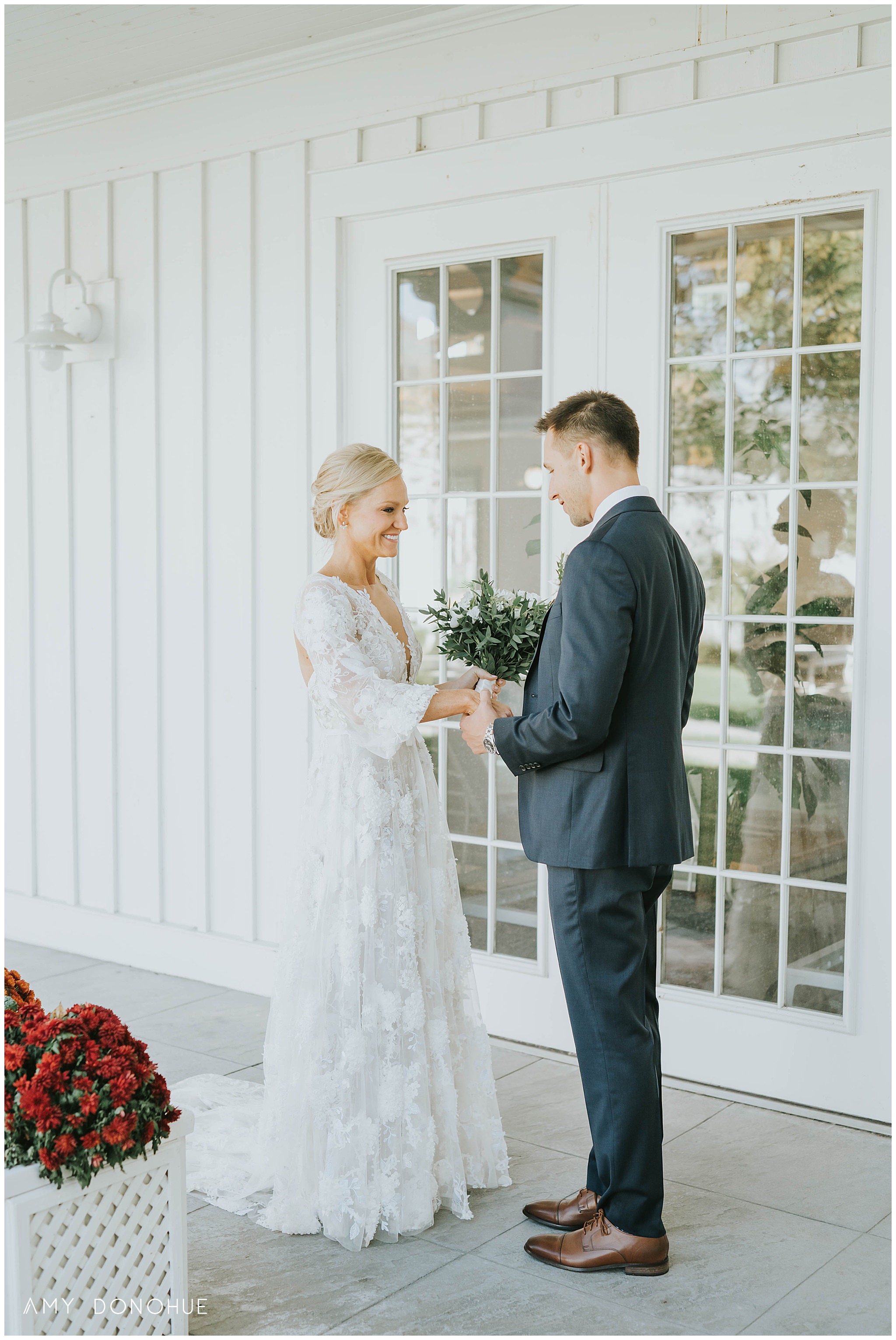 Bride and groom first look at the Equinox Resort Wedding | Vermont Wedding Photographer | © Amy Donohue Photography