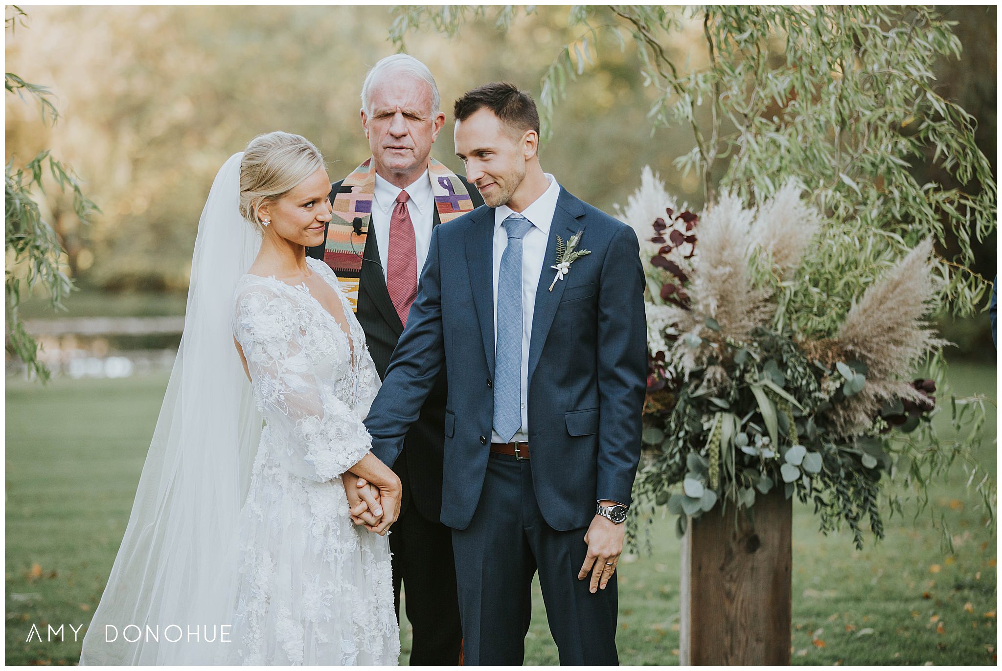 Fall Wedding Ceremony at the Equinox Resort with florals by Jasper and Prudence | Vermont Wedding Photographer | © Amy Donohue Photography