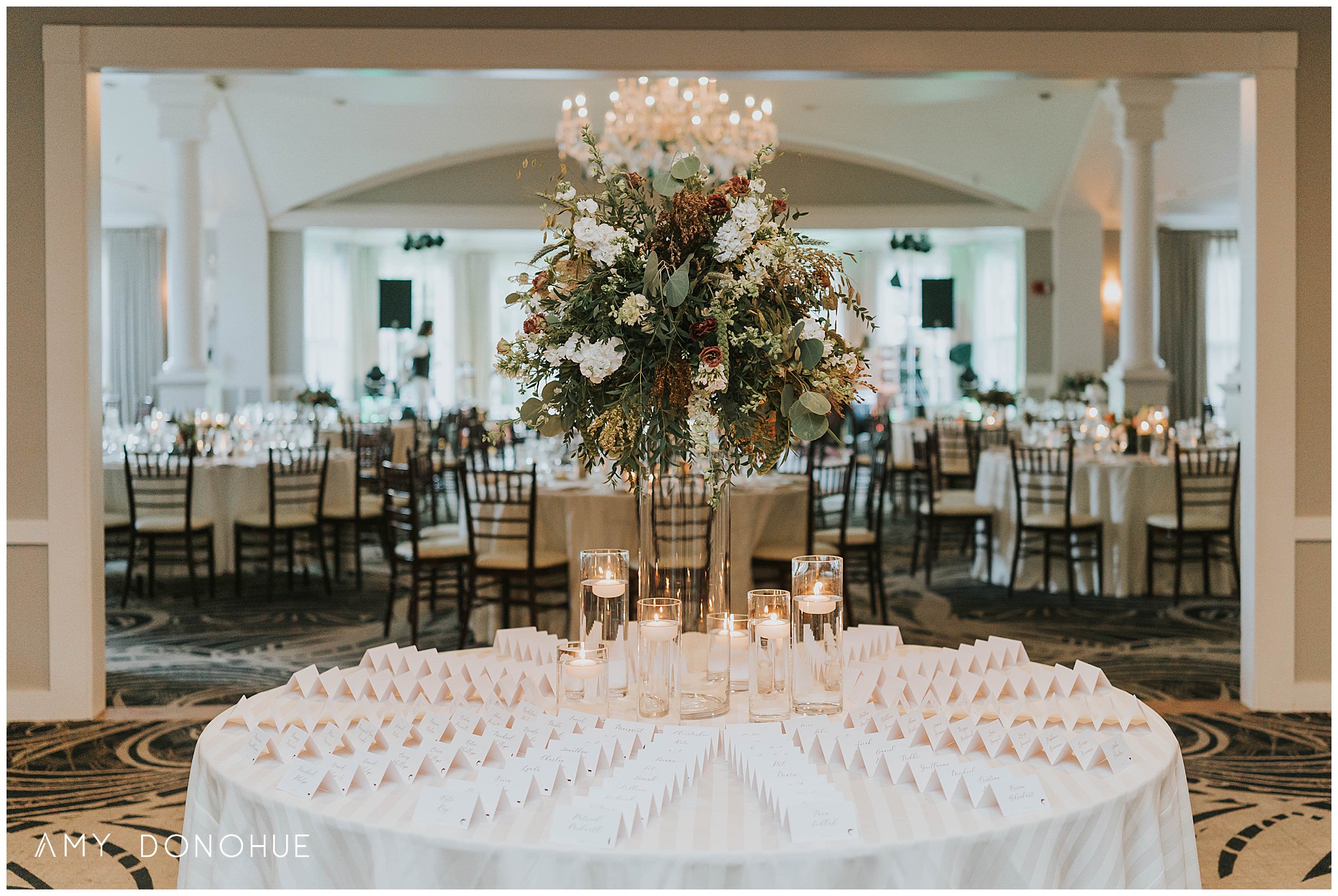 Fall Wedding Reception at the Equinox Resort with florals by Jasper and Prudence | Vermont Wedding Photographer | © Amy Donohue Photography