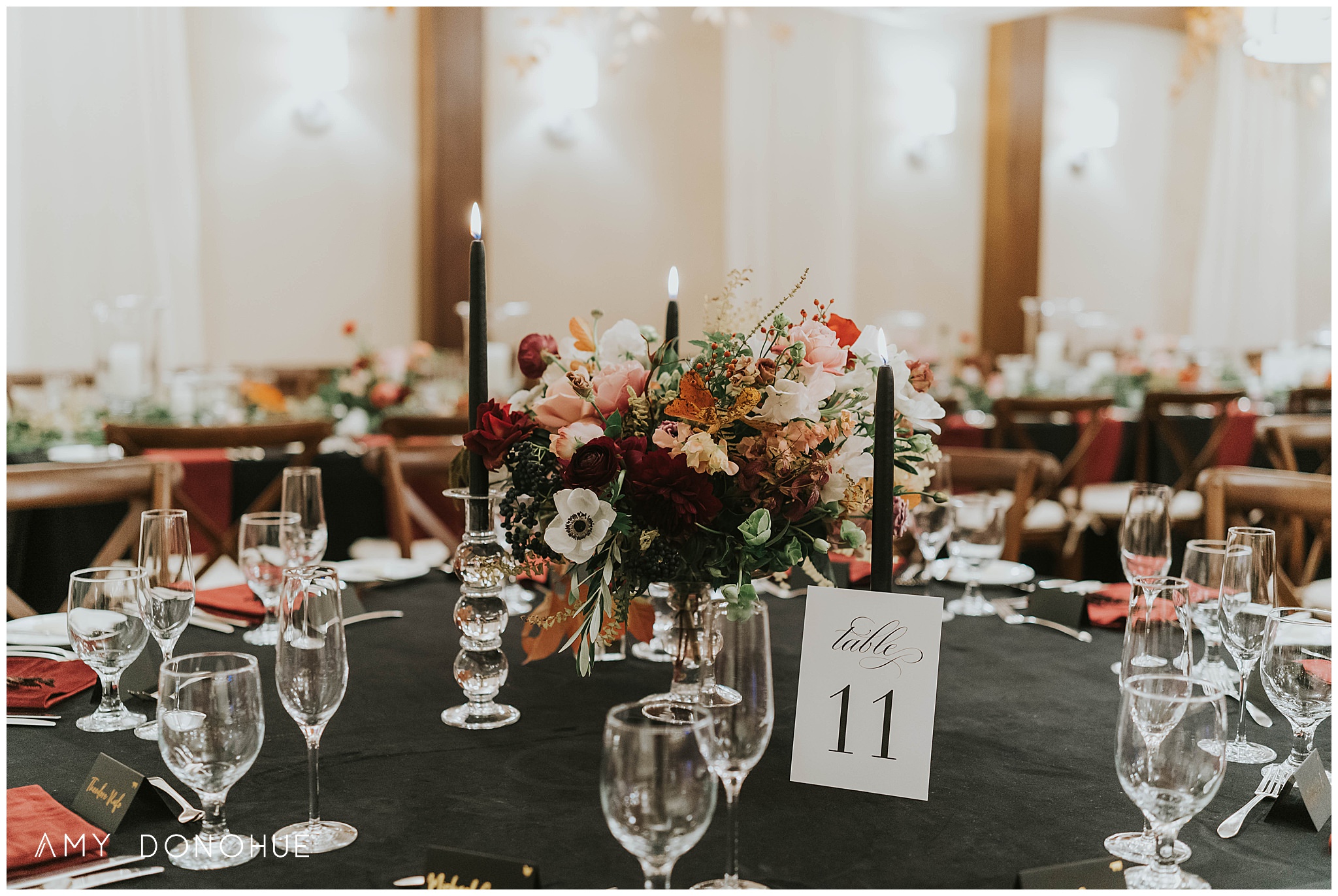 Reception Details by Birds of a Flower | Vermont Wedding Photographer | Woodstock Inn & Resort Vermont | © Amy Donohue Photography