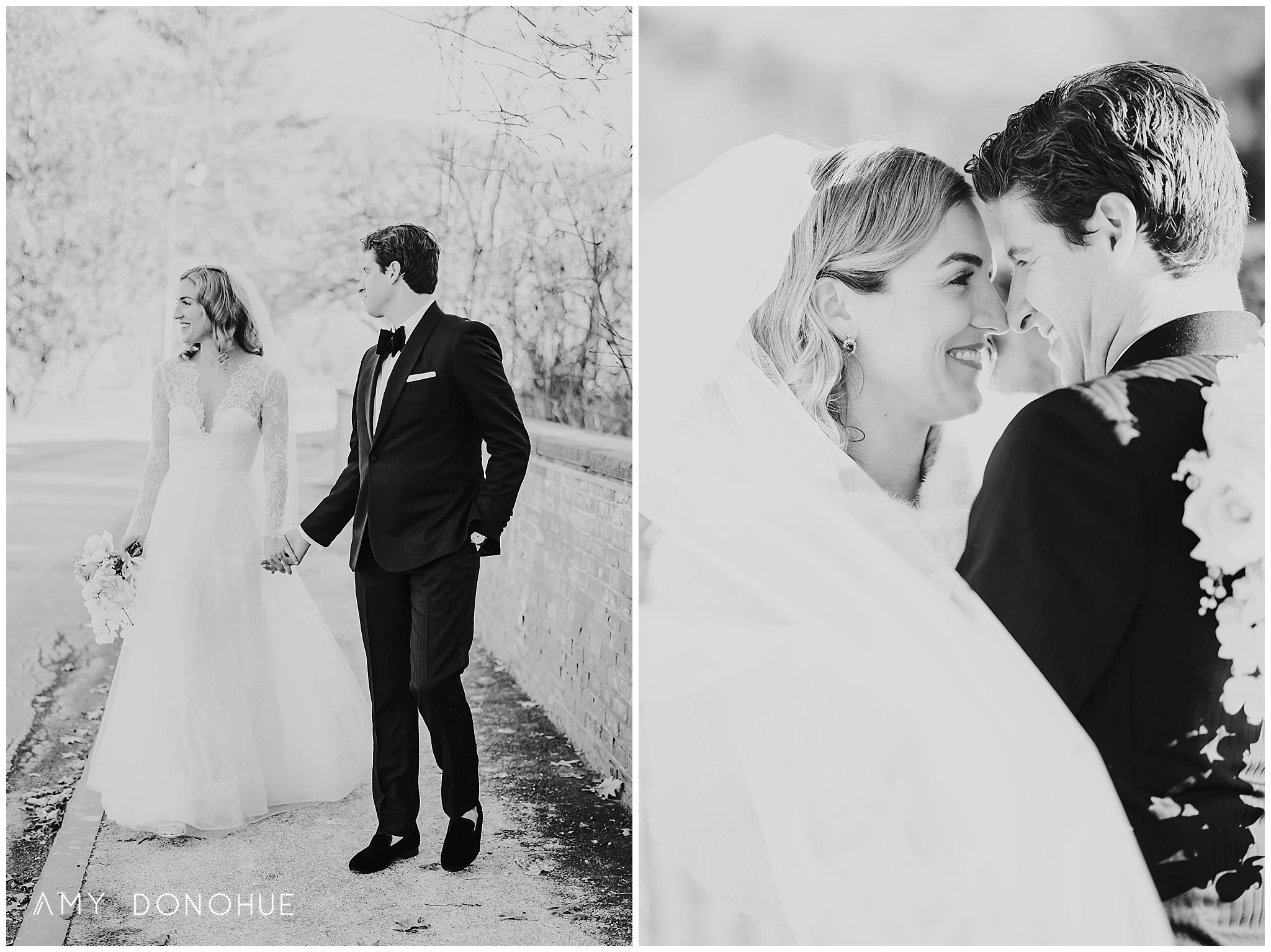 Black and White Bride and Groom Portraits | Vermont Wedding Photographer | Woodstock Inn & Resort Vermont | © Amy Donohue Photography