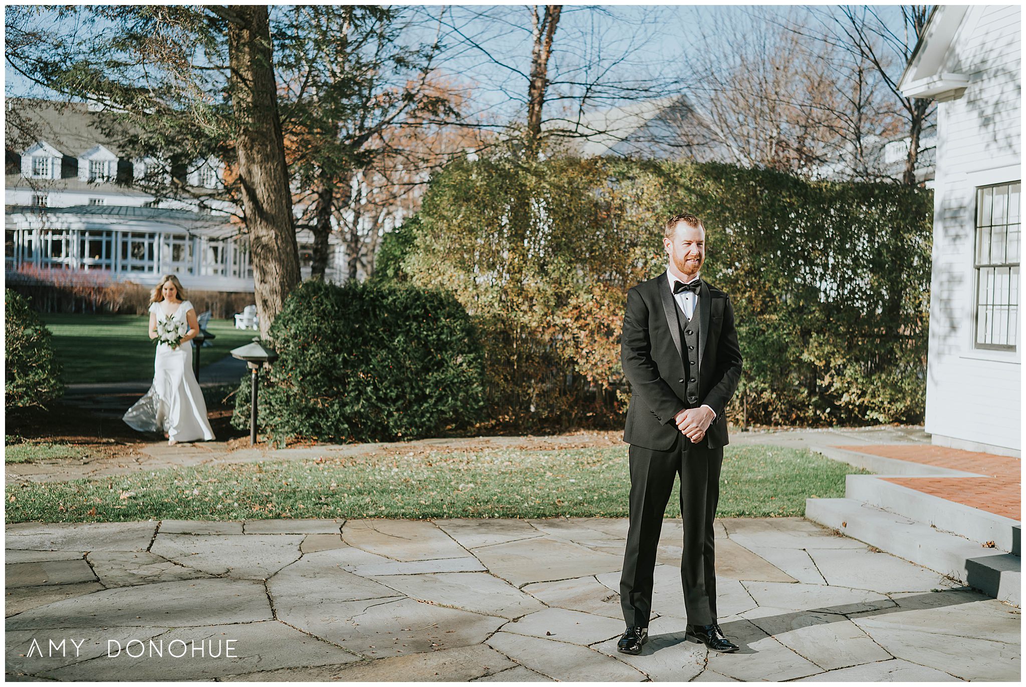 First Look | Vermont Intimate Wedding Photographer | Woodstock Inn & Resort Vermont | © Amy Donohue Photography