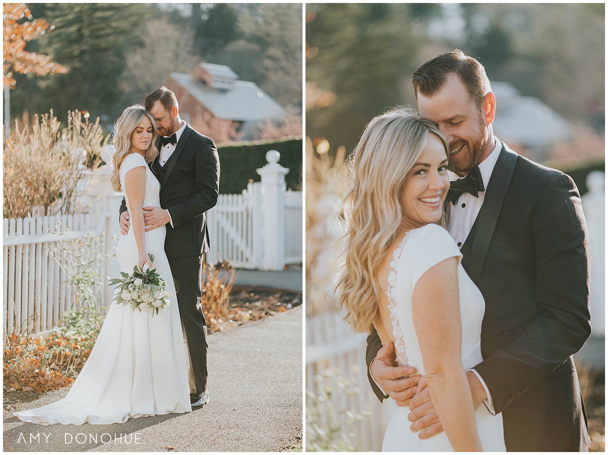 Romantic Bride and Groom Portraits | Vermont Intimate Wedding Photographer | Woodstock Inn & Resort Vermont | © Amy Donohue Photography