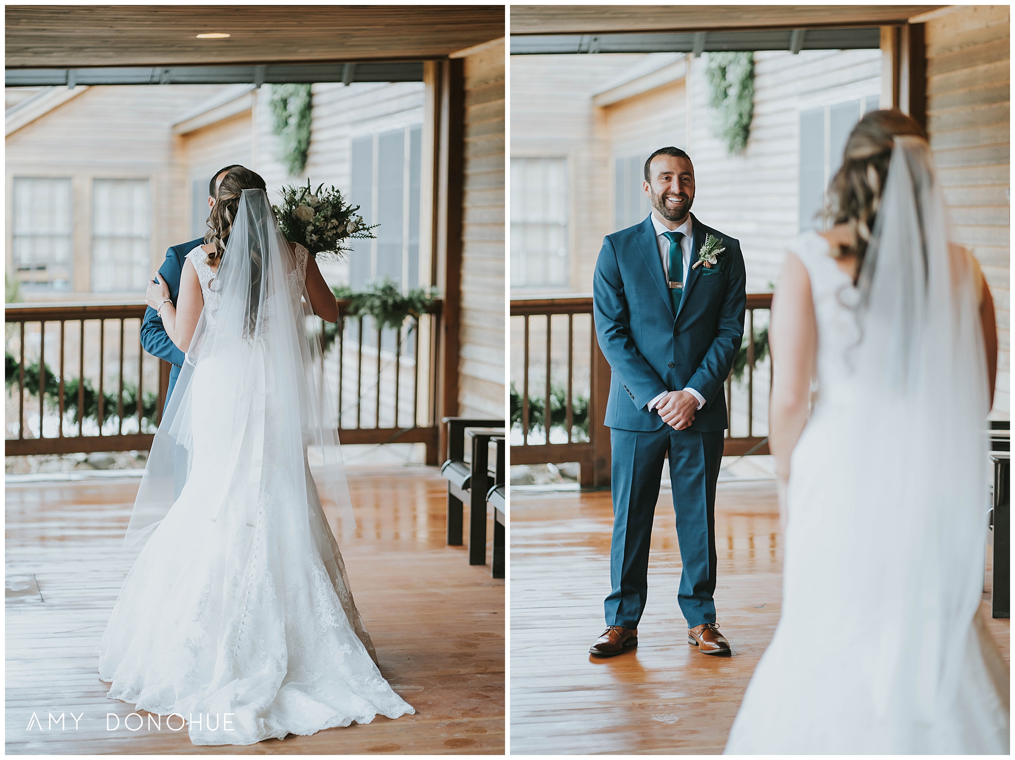 First Look | Vermont Wedding Photographer | Mountain Top Inn Vermont | © Amy Donohue Photography