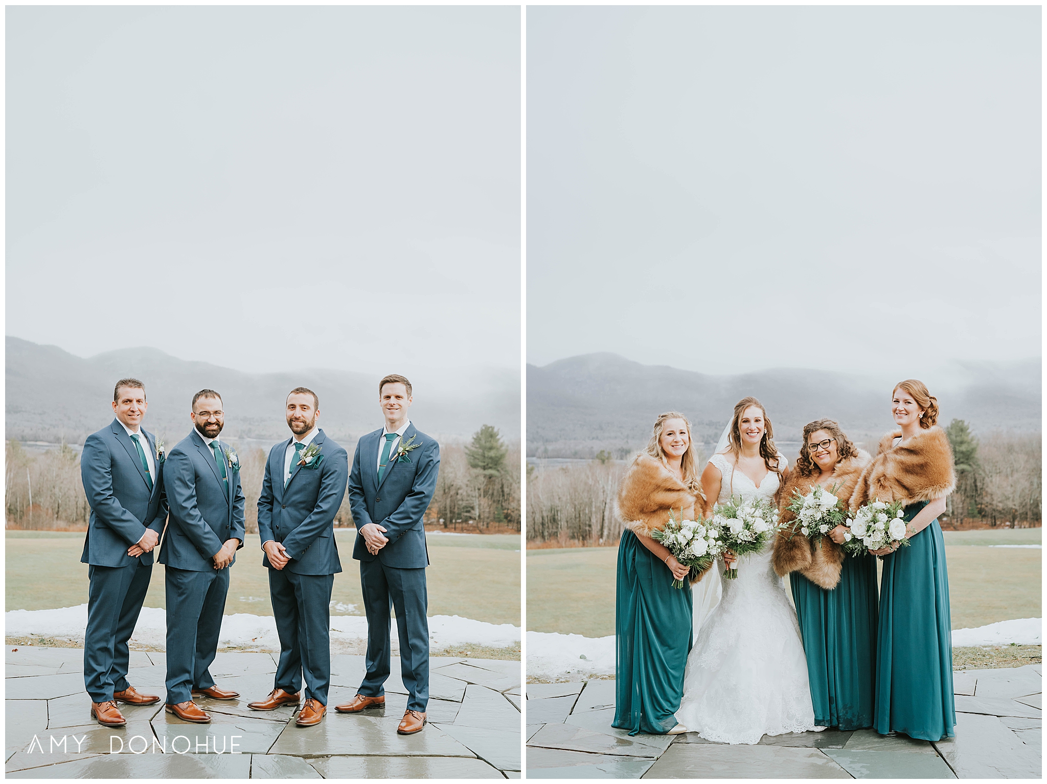 Wedding Party Portraits | Vermont Wedding Photographer | Mountain Top Inn Vermont | © Amy Donohue Photography