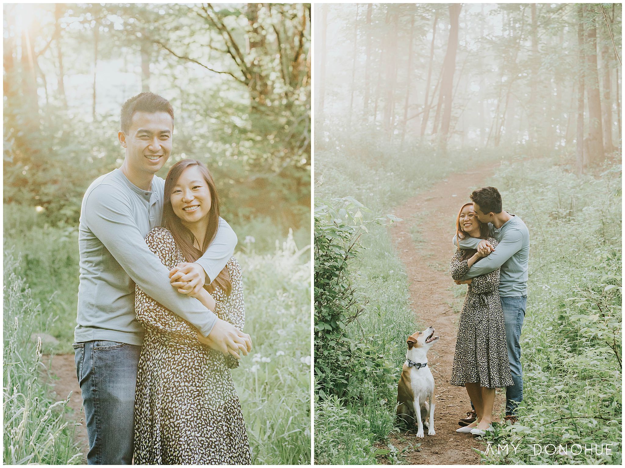 Light filled engagement session in Woodstock Vermont
